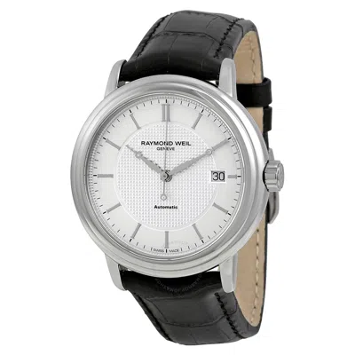 Raymond Weil Maestro Automatic Silver Dial Black Leather Men's Watch 2837-stc-65001 In Metallic