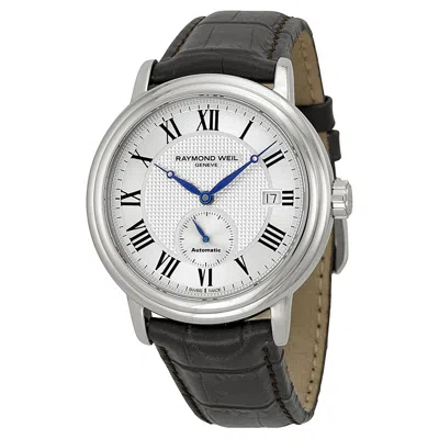Raymond Weil Maestro Automatic Silver Dial Men's Watch 2838-stc-00659 In Black / Blue / Silver / Skeleton