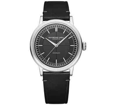 Raymond Weil Men's Swiss Automatic Millesime Black Leather Strap Watch 40mm