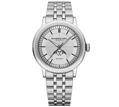 Raymond Weil Men's Swiss Automatic Millesime Moon Phase Stainless Steel Bracelet Watch 40mm