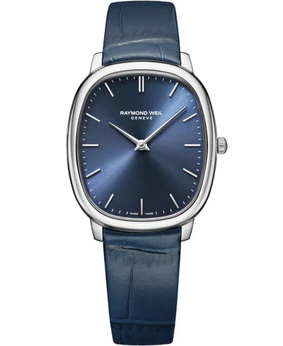 Raymond Weil Men's Toccata Blue Leather Watch, 32x36mm
