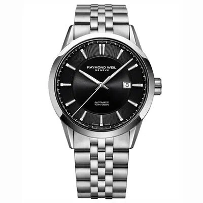 Pre-owned Raymond Weil Mens Freelancer Black Dial Watch - 2731-st-20001