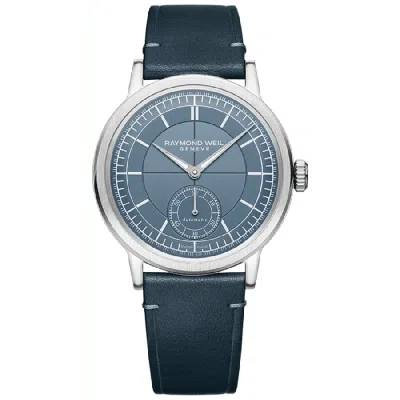 Raymond Weil Millesime Automatic Small Seconds Blue Dial Leather Strap Men's Watch 2930-stc-50011