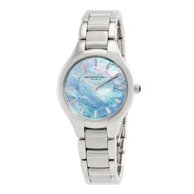 Raymond Weil Noemia Quartz Blue Mother Of Pearl Dial Ladies Watch 5132-st-97501 In Blue / Mother Of Pearl