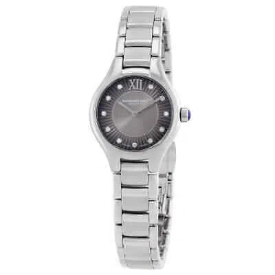 Pre-owned Raymond Weil Noemia Quartz Diamond Grey Dial Ladies Watch 5124-st-60181