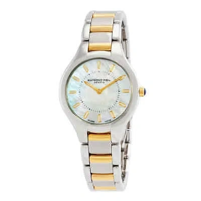 Pre-owned Raymond Weil Noemia Quartz White Mop Dial Ladies Watch 5132-stp-97001