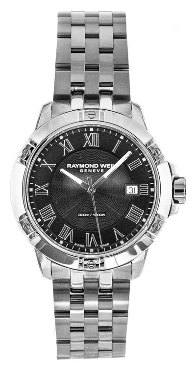 Pre-owned Raymond Weil Tango 41mm S-steel Black Dial Men's Watch 8160-st-00208