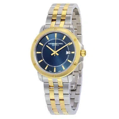Pre-owned Raymond Weil Tango Blue Dial Two-tone Men's Watch Rw-5591-stp-50001