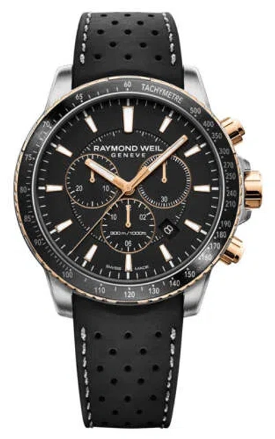 Pre-owned Raymond Weil Tango Chrono Two-tone Steel Rubber Divers Mens Watch 8570-r51-20001
