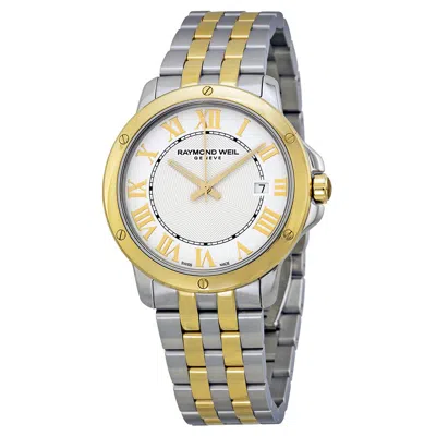 Raymond Weil Tango White Dial Two-tone Men's Watch 5591-stp-00308 In Gold