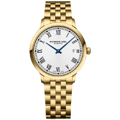 Raymond Weil Toccata Classic 39 Mm Quartz White Dial Pvd Yellow Gold Steel Men's Watch 5485-p-00359