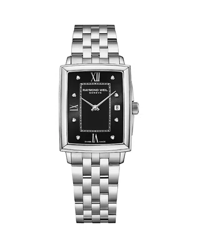 Raymond Weil Women's Toccata Ladies Stainless Steel & Diamond Bracelet Watch In Black