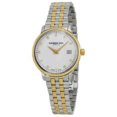 Pre-owned Raymond Weil Toccata Diamond White Mop Dial Steel Ladies Watch 5988-sps-97081