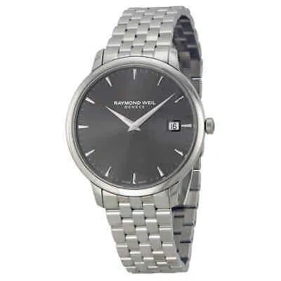 Pre-owned Raymond Weil Toccata Grey Dial Steel Bracelet Men's 42 Mm Watch 5588-st-60001
