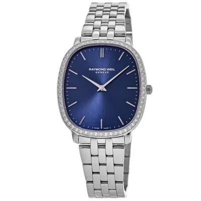 Raymond Weil Toccata Heritage Blue Dial Diamond Bezel Steel Women's Watch 5280-sts-50001 In Metallic