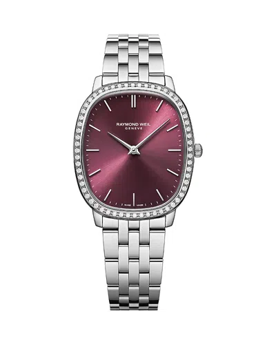 Raymond Weil Toccata Heritage Quartz Lab Grown Diamond Bracelet Watch, 31mm X 36mm In Metallic