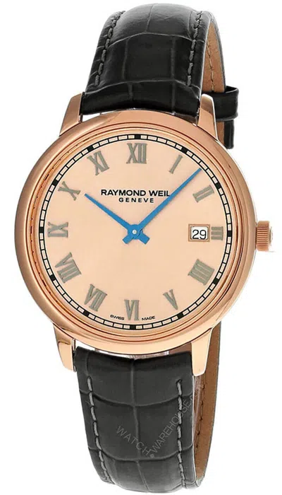 Pre-owned Raymond Weil Toccata Qtz 39mm Classic Rose' Dial Lthr Men's Watch 5485-pc5-00859