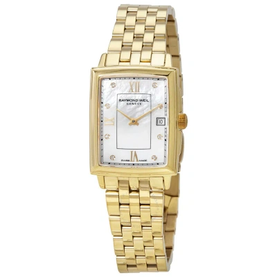 Raymond Weil Toccata Quartz Diamond Ladies Watch 5925-p-00995 In Gold / Gold Tone / Mop / Mother Of Pearl / Yellow