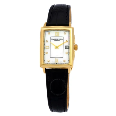 Raymond Weil Toccata Quartz Diamond White Mother Of Pearl Dial Ladies Watch 5925-pc-00995 In Black / Gold / Gold Tone / Mother Of Pearl / White / Yellow