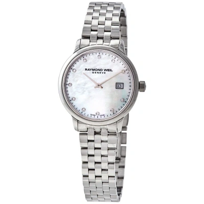 Raymond Weil Toccata Quartz Diamond White Mother Of Pearl Dial Ladies Watch 5985-st-97081 In Mother Of Pearl / White