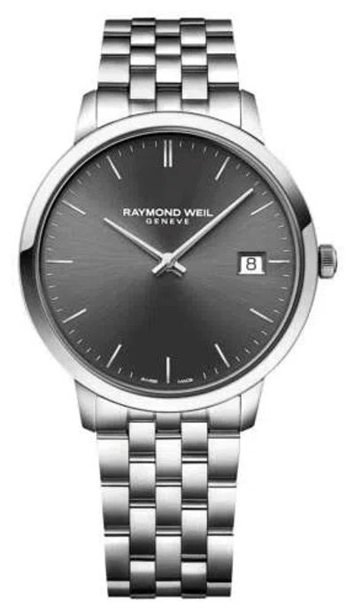 Pre-owned Raymond Weil Toccata Stainless Steel Gray Dial Quartz Mens Watch 5585-st-60001