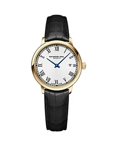 Raymond Weil Women's Toccata Goldtone Stainless Steel & Leather Strap Watch/29mm In White/black