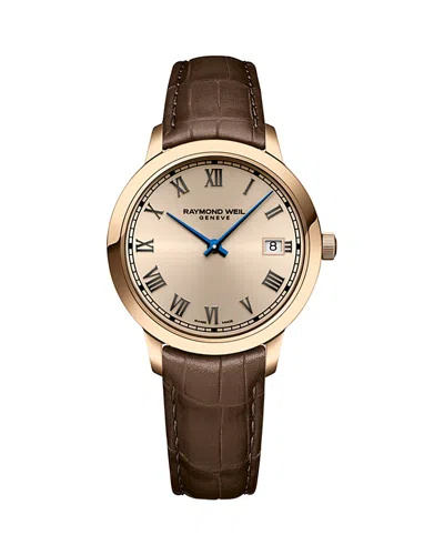 Raymond Weil Women's Toccata Pvd Rose Gold-plated & Alligator-effect Leather Watch