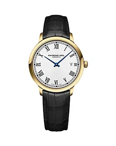 Raymond Weil Men's Toccata Goldtone Stainless Steel & Leather Strap Watch/39mm In White/black