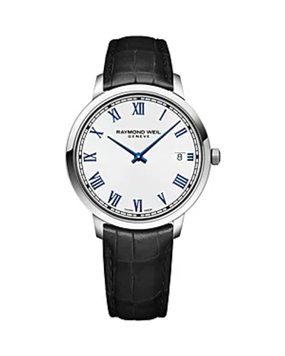 Raymond Weil Men's Toccata Stainless Steel & Alligator-effect Leather Quartz Watch In White/black