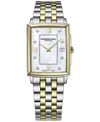 Raymond Weil Women's Swiss Toccata Diamond (1/20 Ct. T.w.) Two-tone Stainless Steel Bracelet Watch 37x30mm In White