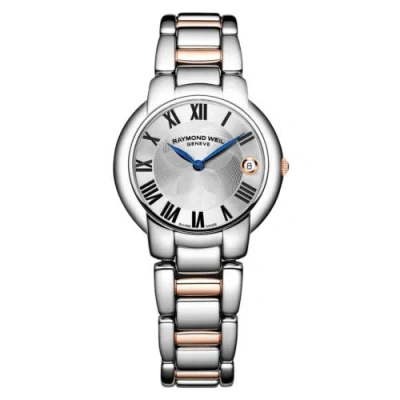 Pre-owned Raymond Weil Womens Jasmine Stainless Steel Rose Gold Silver Watch 5235-s5-01659 In Silver-tone