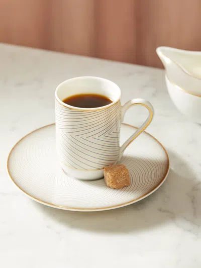 Raynaud Oskar Porcelain Espresso Cup And Saucer In White
