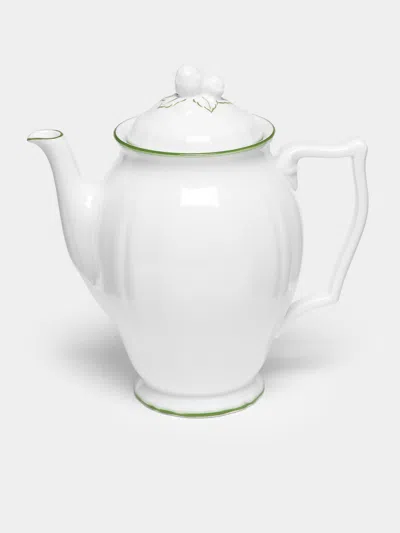 Raynaud Touraine Hand-painted Porcelain Coffee Pot  Abask Luxury Gift In White