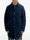 Rayne 1896 Buttoned Wool Coat In Blue