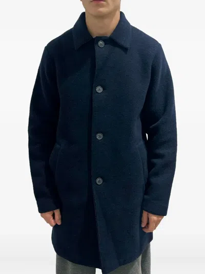 Rayne 1896 Buttoned Wool Coat In Blue