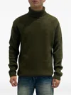 Rayne 1896 Roll-neck Ribbed Sweater In Green