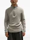 Rayne 1896 Zip Wool Sweater In Gray
