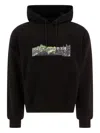 Rayon Vert Graphic-print Drawstring Hoodie In Black