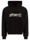 Rayon Vert Graphic-print Drawstring Hoodie In Black