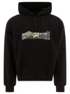 Rayon Vert Graphic-print Drawstring Hoodie In Black