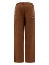 Rayon Vert Panelled Cotton Trousers In Brown