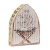 Raz Imports 8" Jesus In Manger Textured Wood Block In Ivory