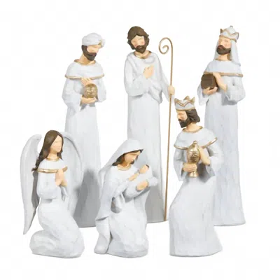 Raz Imports Nativity Set In White