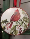 Raz Imports Sb 6" Cardinal Disc Ornament In Red