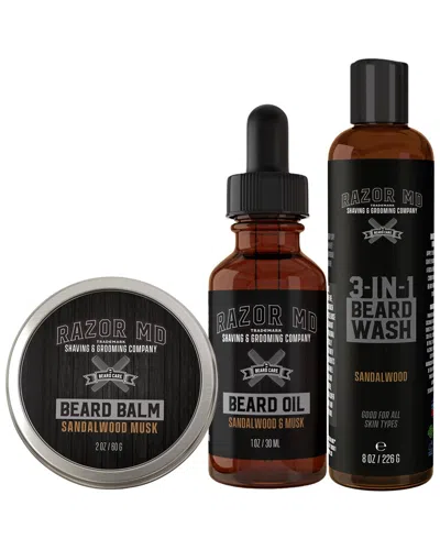 Razor Md Men's 11oz Beard Bundle & Gift Set In Brown