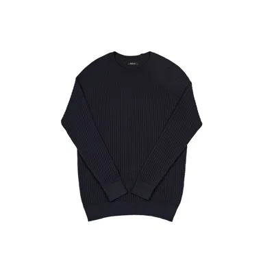 Rbasics Men's Blue Pima Cotton Knit Sweater – Dark Navy