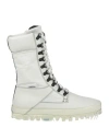 Rbrsl Rubber Soul Bold Woman Ankle Boots White Size 8 Leather, Textile Fibers