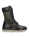 Rbrsl Rubber Soul Woman Ankle Boots Black Size 8 Leather, Textile Fibers