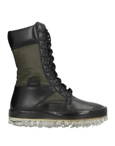 Rbrsl Rubber Soul Woman Ankle Boots Black Size 8 Leather, Textile Fibers
