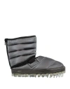 Rbrsl Rubber Soul Woman Ankle Boots Charcoal Size 7 Leather, Textile Fibers